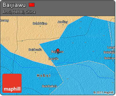 Political 3D Map of Baijiawu
