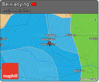 Political 3D Map of Beixiaoying