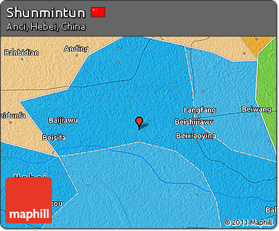 Political 3D Map of Shunmintun