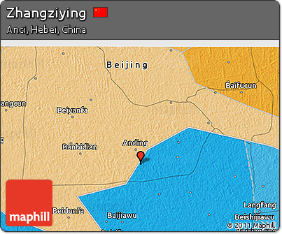 Political 3D Map of Zhangziying