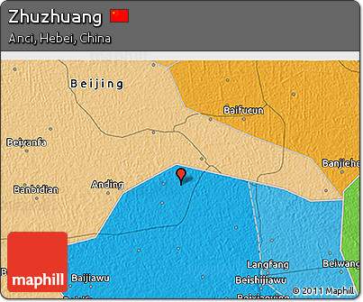 Political 3D Map of Zhuzhuang