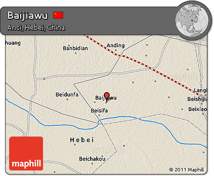 Shaded Relief 3D Map of Baijiawu