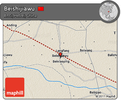 Shaded Relief 3D Map of Beishijiawu