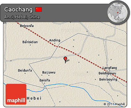 Shaded Relief 3D Map of Caochang