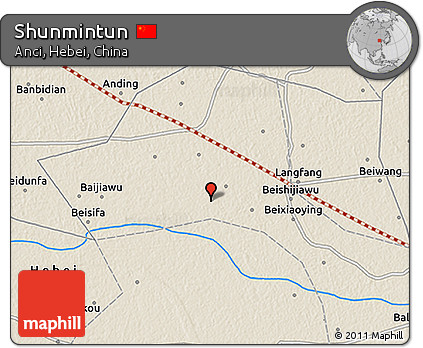 Shaded Relief 3D Map of Shunmintun