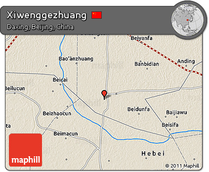 Shaded Relief 3D Map of Xiwenggezhuang
