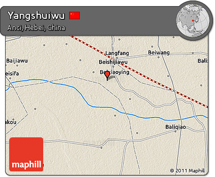 Shaded Relief 3D Map of Yangshuiwu