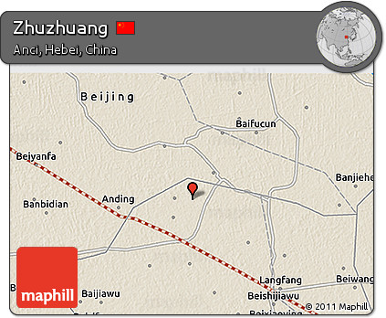 Shaded Relief 3D Map of Zhuzhuang