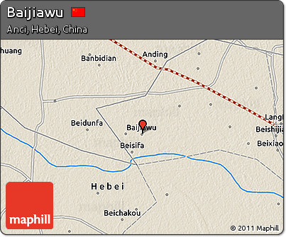 Shaded Relief 3D Map of Baijiawu