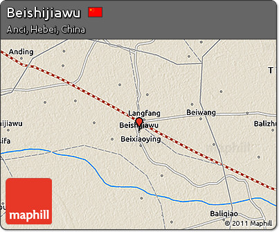 Shaded Relief 3D Map of Beishijiawu