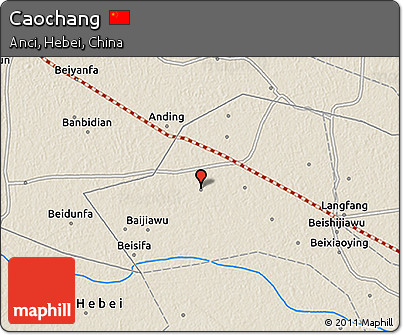 Shaded Relief 3D Map of Caochang