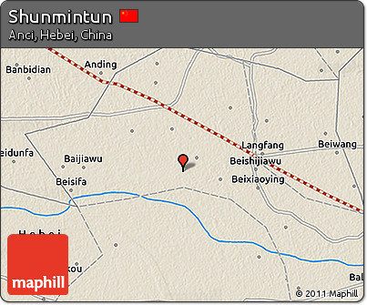 Shaded Relief 3D Map of Shunmintun