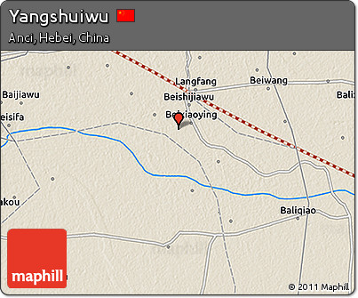 Shaded Relief 3D Map of Yangshuiwu