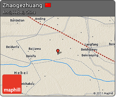 Shaded Relief 3D Map of Zhaogezhuang