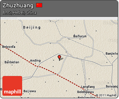Shaded Relief 3D Map of Zhuzhuang