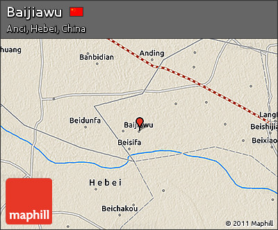 Shaded Relief 3D Map of Baijiawu