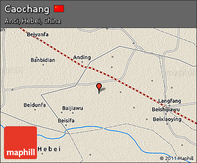 Shaded Relief 3D Map of Caochang