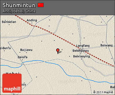 Shaded Relief 3D Map of Shunmintun