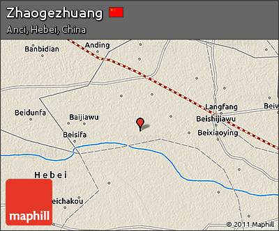 Shaded Relief 3D Map of Zhaogezhuang