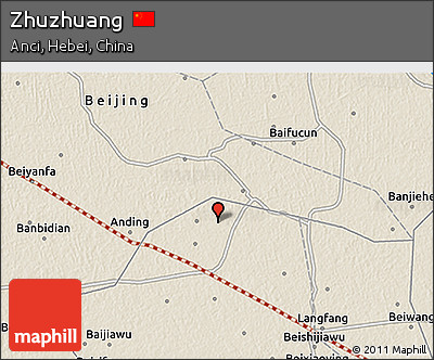Shaded Relief 3D Map of Zhuzhuang