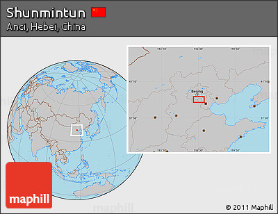 Gray Location Map of Shunmintun