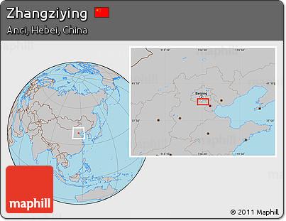 Gray Location Map of Zhangziying
