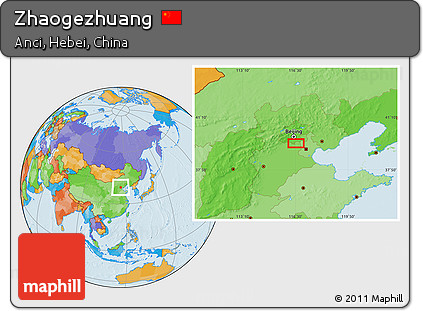 Political Location Map of Zhaogezhuang