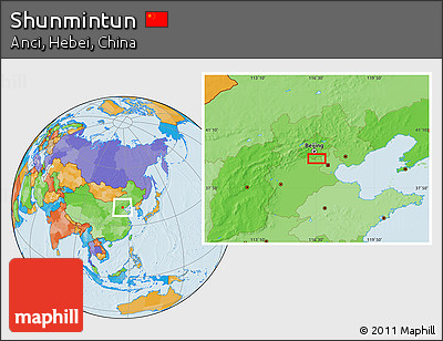 Political Location Map of Shunmintun