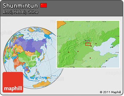 Political Location Map of Shunmintun
