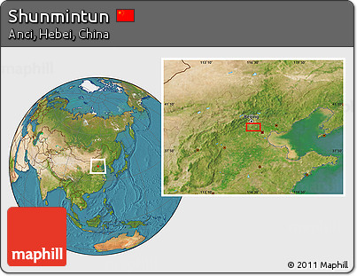 Satellite Location Map of Shunmintun
