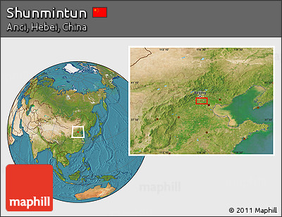 Satellite Location Map of Shunmintun