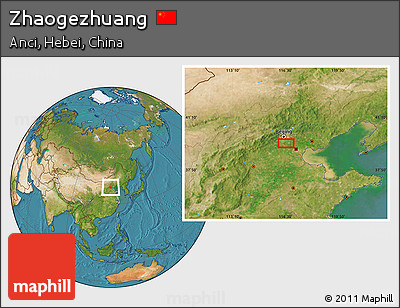 Satellite Location Map of Zhaogezhuang