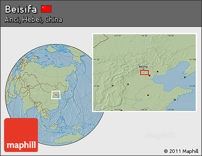 Savanna Style Location Map of Beisifa, hill shading