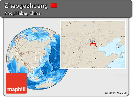 Shaded Relief Location Map of Zhaogezhuang
