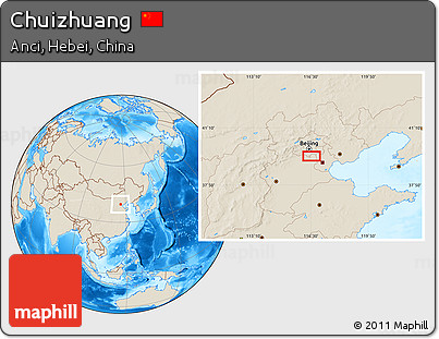 Shaded Relief Location Map of Chuizhuang