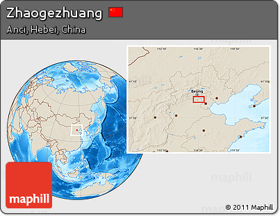 Shaded Relief Location Map of Zhaogezhuang