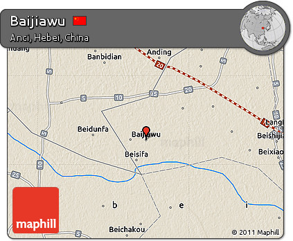 Shaded Relief Map of Baijiawu