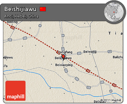 Shaded Relief Map of Beishijiawu