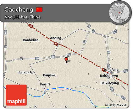Shaded Relief Map of Caochang