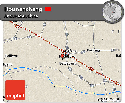 Shaded Relief Map of Hounanchang