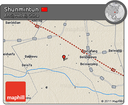 Shaded Relief Map of Shunmintun