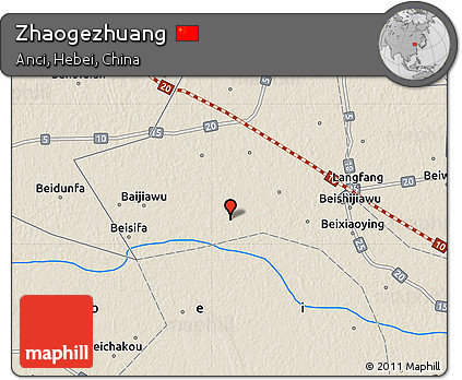 Shaded Relief Map of Zhaogezhuang