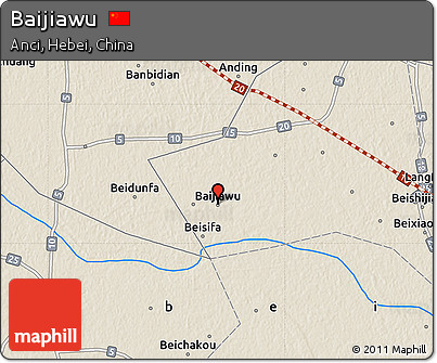 Shaded Relief Map of Baijiawu