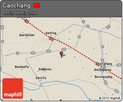 Shaded Relief Map of Caochang
