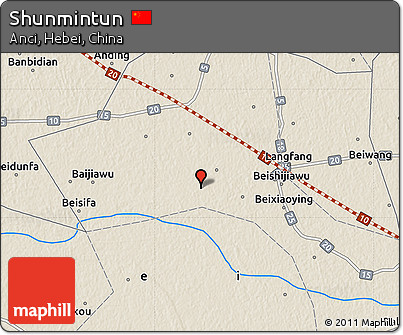 Shaded Relief Map of Shunmintun