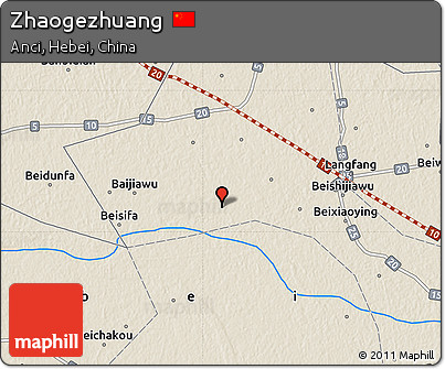Shaded Relief Map of Zhaogezhuang