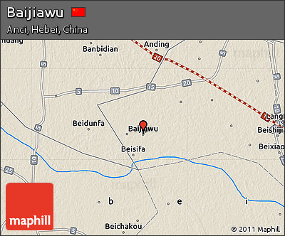 Shaded Relief Map of Baijiawu