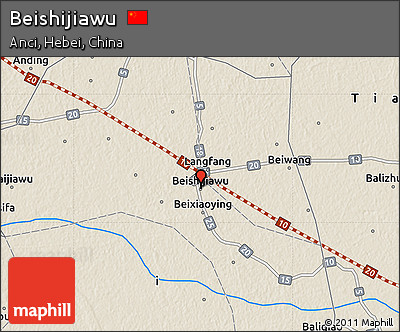 Shaded Relief Map of Beishijiawu