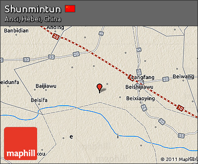 Shaded Relief Map of Shunmintun