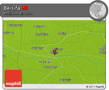 Physical Panoramic Map of Beisifa